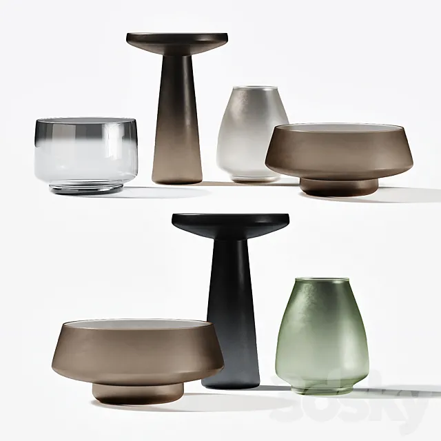 Ash Vases Corner Design 3D Model