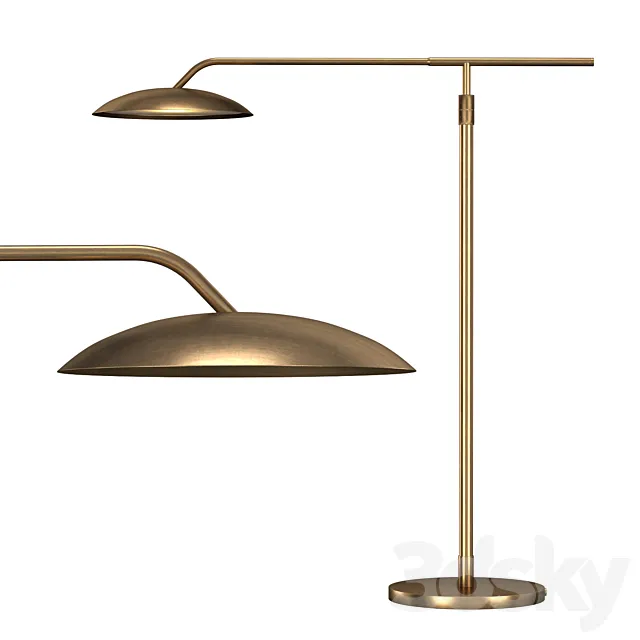 ASHER FLOOR LAMP – ANTIQUED BRASS 3D Model ASHER FLOOR LAMP – ANTIQUED BRASS 3D Model