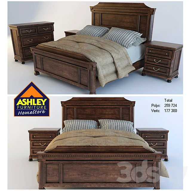 Ashley bed 2 3D Model Ashley bed 2 3D Model