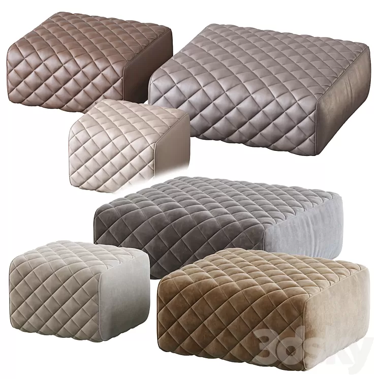 ASHLEY Pouf by Minotti 3D Model ASHLEY Pouf by Minotti 3D Model