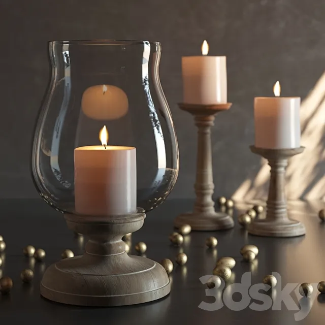 Ashton Wood Candlesticks 3DModel Ashton Wood Candlesticks 3DModel
