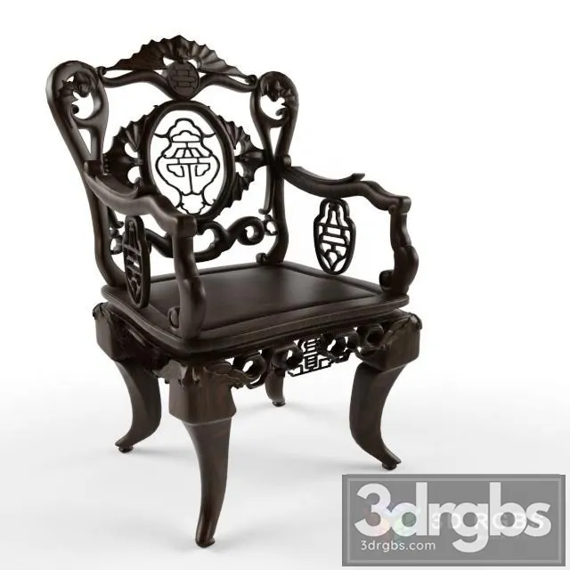 Asian Wooden Armchair 3D Model Download Asian Wooden Armchair 3D Model Download