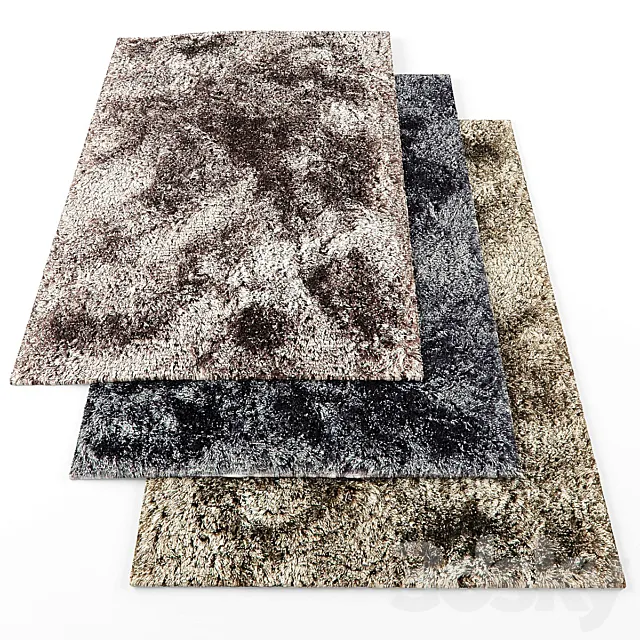 Asiatic plush shaggy rugs 3DModel Asiatic plush shaggy rugs 3DModel
