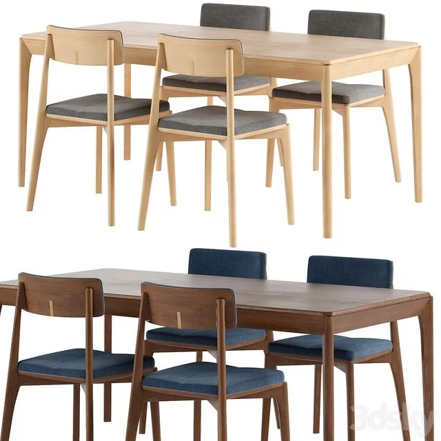 Aska Dining Set 3D Model Aska Dining Set 3D Model