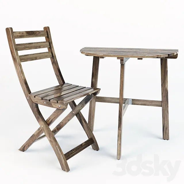 ASKHOLMEN. desk + 1 chair 3DModel ASKHOLMEN. desk + 1 chair 3DModel