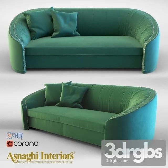 Asnaghi Interiors Mitte sofa 3D Model Download Asnaghi Interiors Mitte sofa 3D Model Download