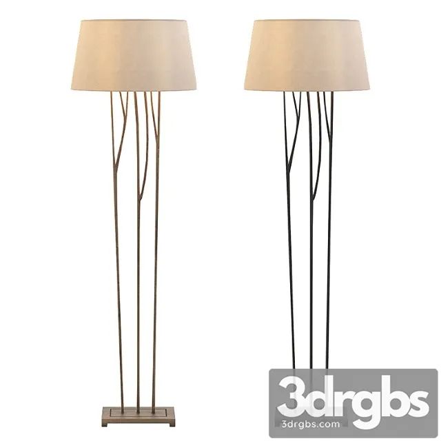 Aspen Floor Lamp with Natural Paper Shade 3D Model Download
