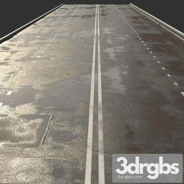 Asphalt With Puddles 3D Model Download Asphalt With Puddles 3D Model Download