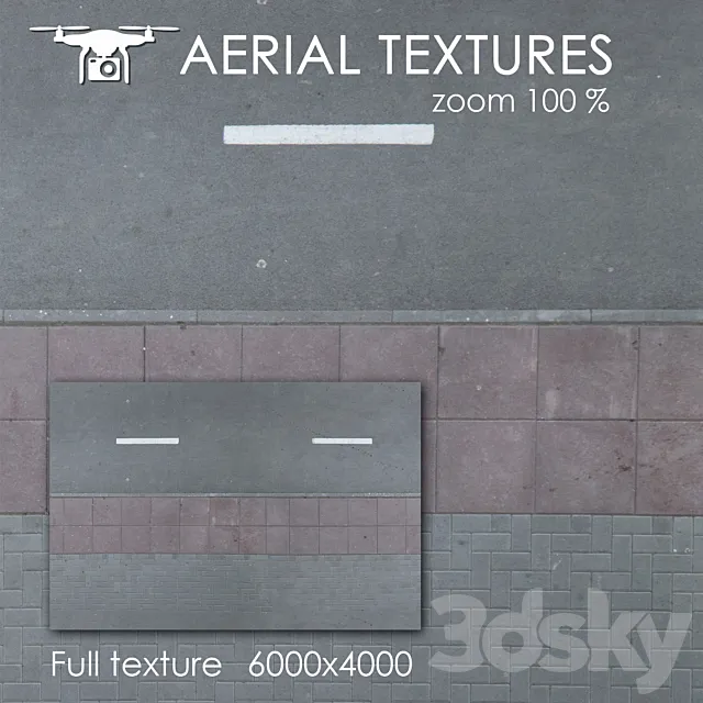 Asphalt with sidewalk 67 3D Model