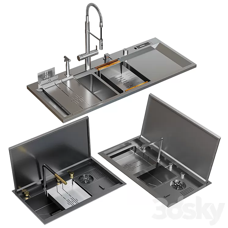 Asras sink set 3D Model