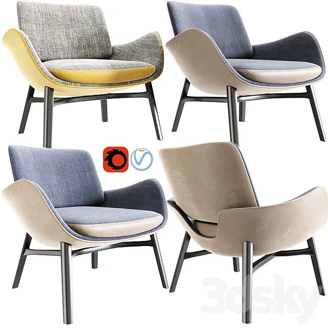 Asta armchair 3D Model