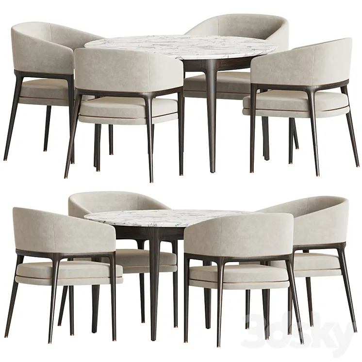 Aster Chair Play Table Dining Set 3D Model Free Download