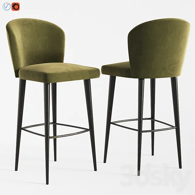 Aston BarStool Minotti 3D Model Aston BarStool Minotti 3D Model