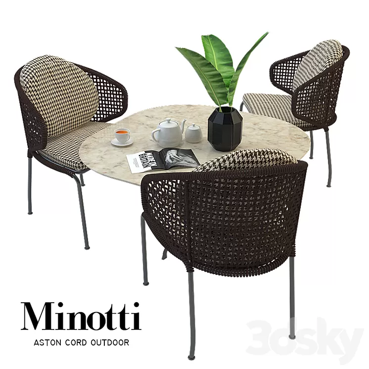 Aston cord outdoor and table claydon Minotti LT 3D Model
