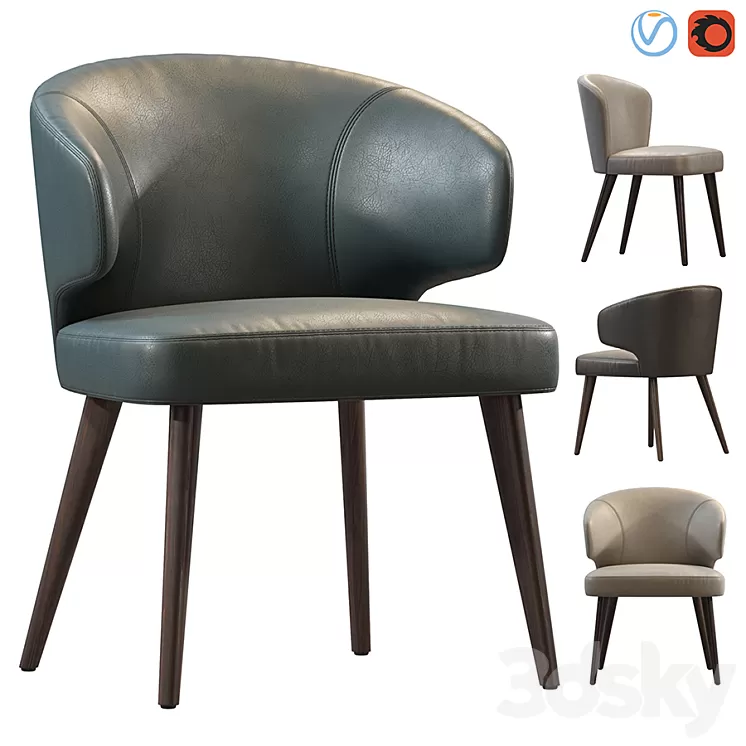 ASTON DINING CHAIR MINOTTI 3D Model ASTON DINING CHAIR MINOTTI 3D Model