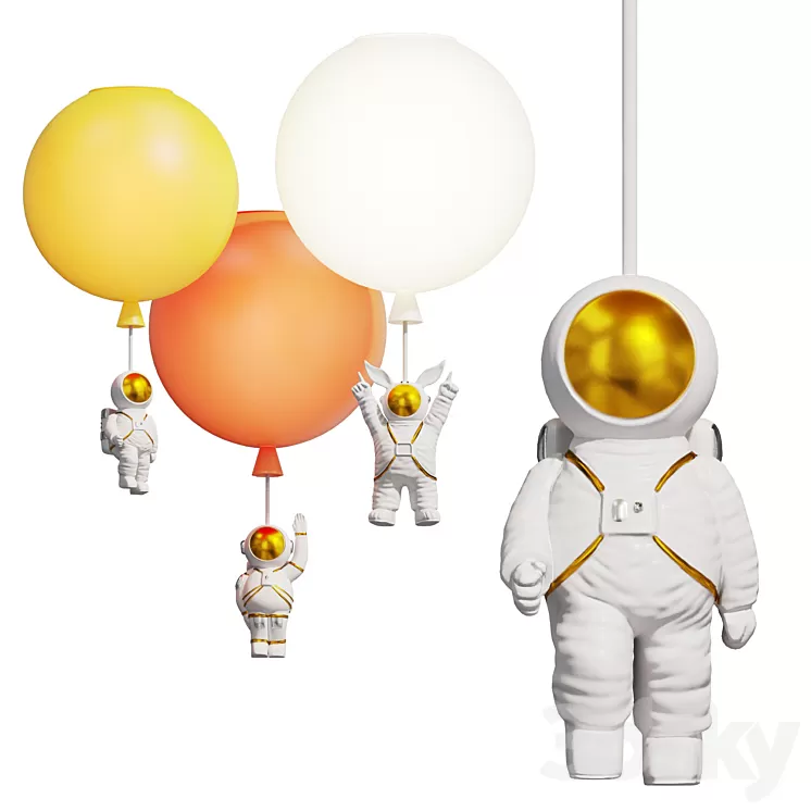 Astronaut lamp MERCURY 3D Model Free Download