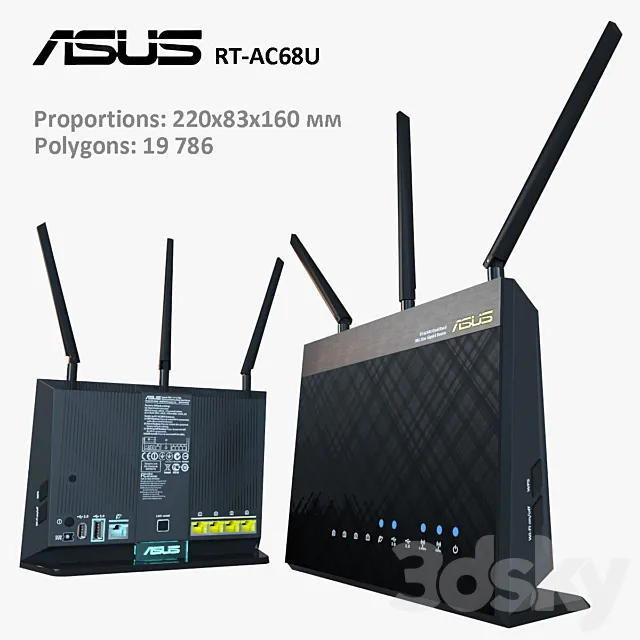 ASUS RT-AC68U 3D Model