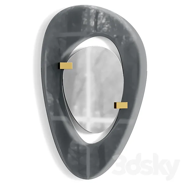 Asymmetrical Mirror by Max Ingrand for Fontana Arte 3D Model