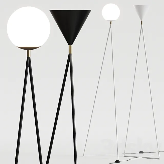 Atelier Areti One Globe _ Cone Floor Lamp 3D Model
