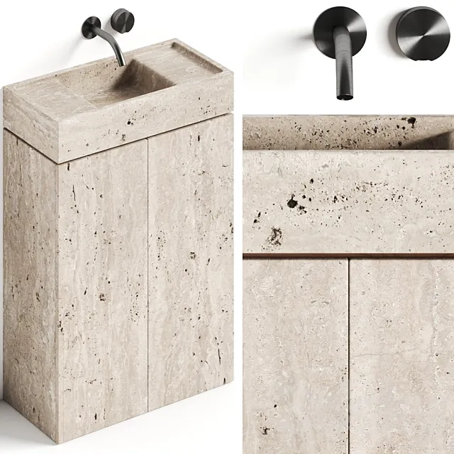 Atelier Il Granito Rocco Stone Bathroom Vanity 3DModel Atelier Il Granito Rocco Stone Bathroom Vanity 3DModel