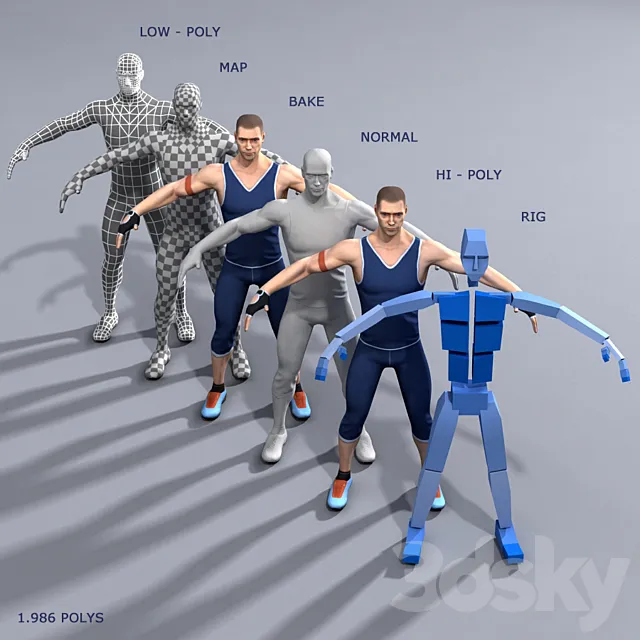 Athlete 1 3D Model