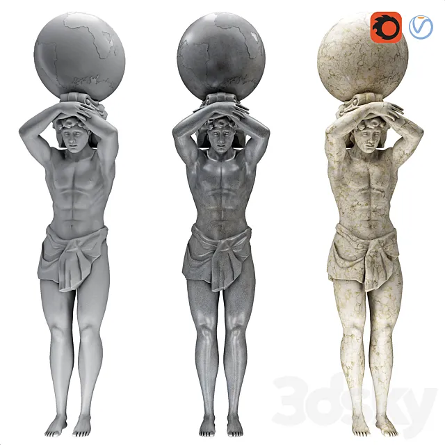 Atlant Sculpture 3D Model Atlant Sculpture 3D Model