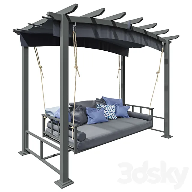 Atlanta Day Bed Garden Furniture Swing Seat  3D Model