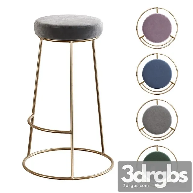 atlantis velvet bar stool 3D Model Download