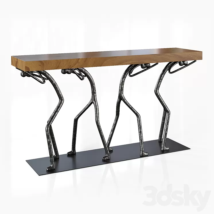 Atlas Small Natural Console Table 3D Model Atlas Small Natural Console Table 3D Model