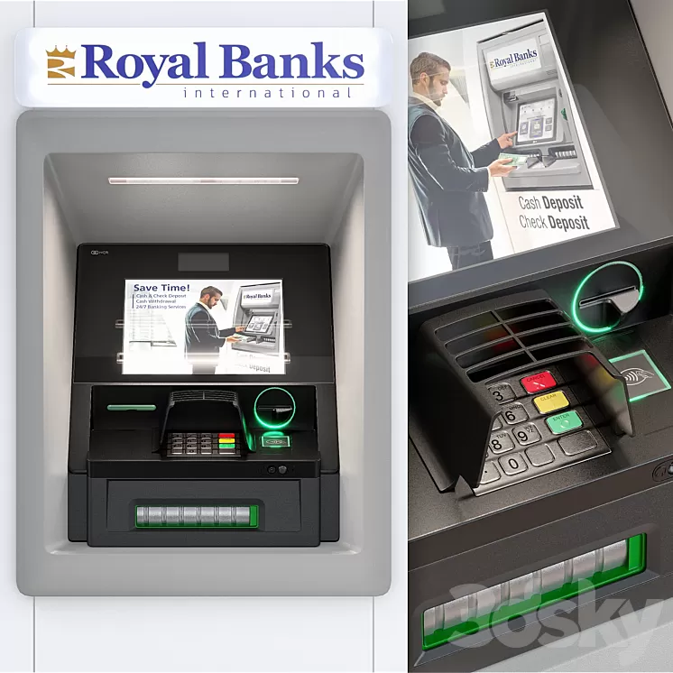 ATM machine. Terminal. Exterior 3D Model ATM machine. Terminal. Exterior 3D Model