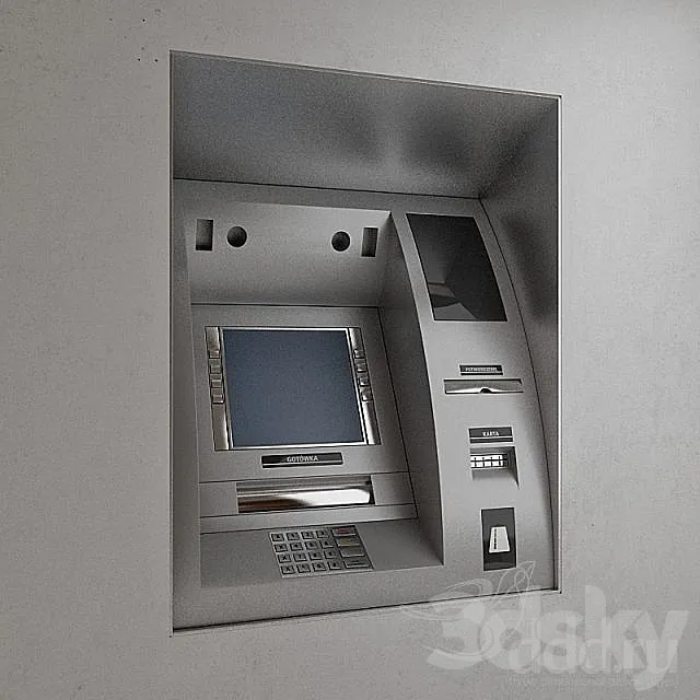 ATM wall mounted 3D Model ATM wall mounted 3D Model