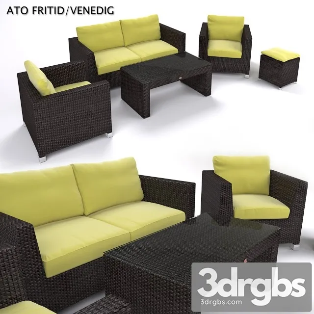 Ato Venedig Set Artificial Rattan 3D Model Download Ato Venedig Set Artificial Rattan 3D Model Download