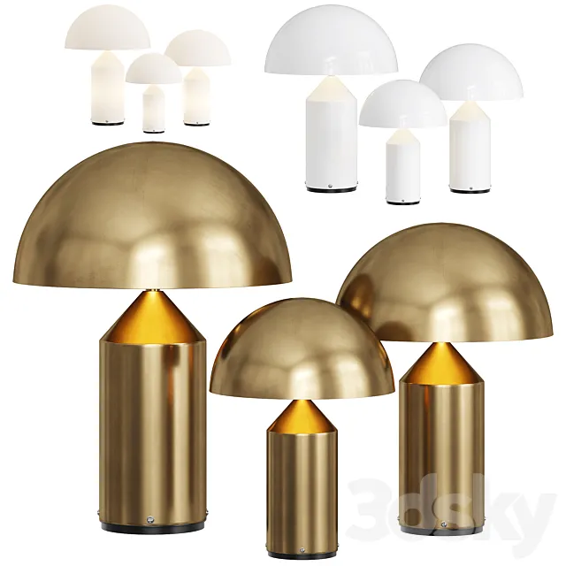 Atollo table lamp by Oluce 3D Model Atollo table lamp by Oluce 3D Model