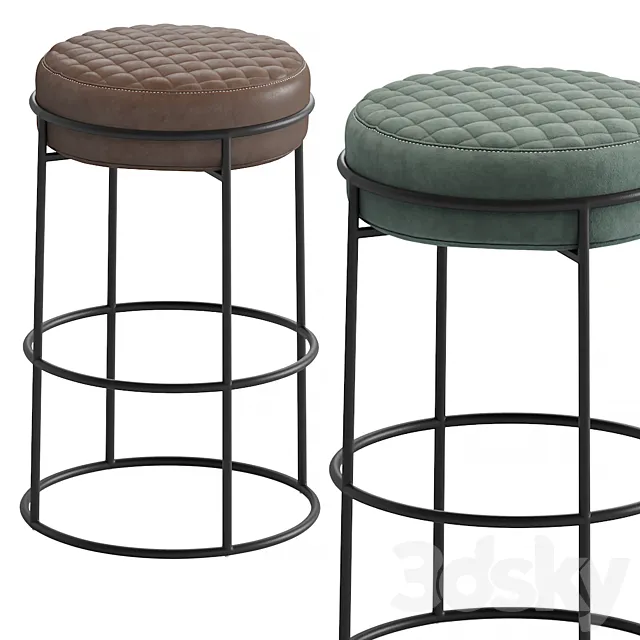 ATOLLO Upholstered stool 3D Model