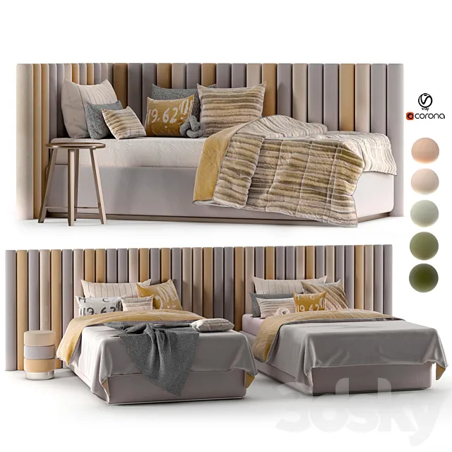 attached and day bed set30 3D Model attached and day bed set30 3D Model
