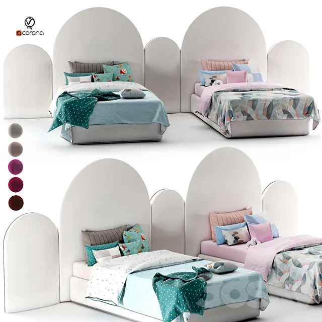 attached bed_boy & girls_set24 3DModel attached bed_boy & girls_set24 3DModel
