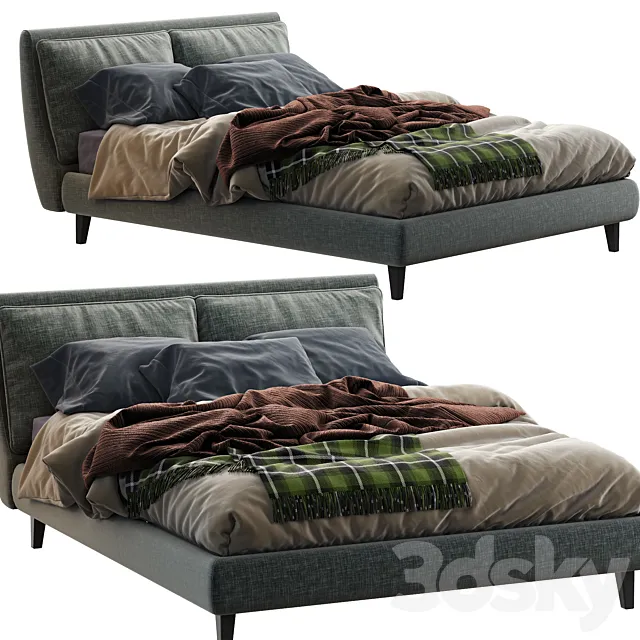 Attico twils bed 3D Model Attico twils bed 3D Model