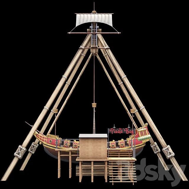 Attraction Pirate ship 3DModel