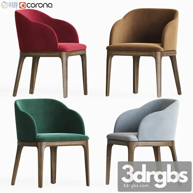 Aubrey armchair dining chair 2 3D Model Download