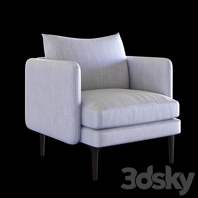 Auburn Chair by West Elm 3D Model Auburn Chair by West Elm 3D Model