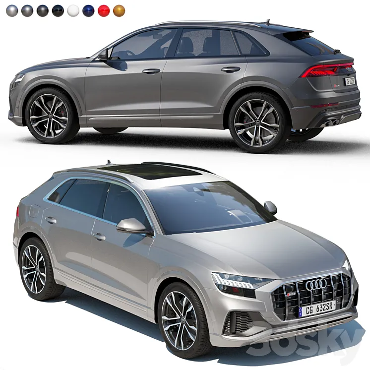AUDI SQ8 2023 3D Model Free Download