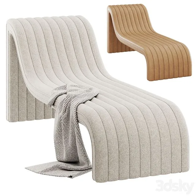 Augustine Chaise Lounge by Four Hands 3D Model Augustine Chaise Lounge by Four Hands 3D Model