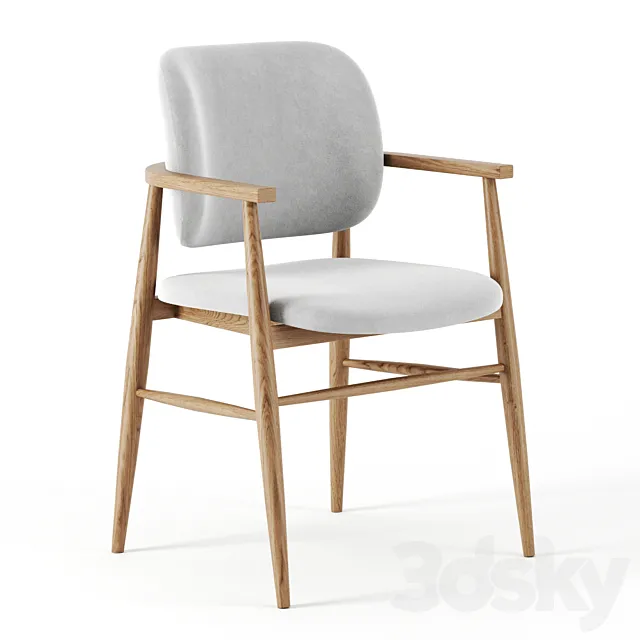 Aura Fabric Dining Chair by Zanui 3D Model Aura Fabric Dining Chair by Zanui 3D Model