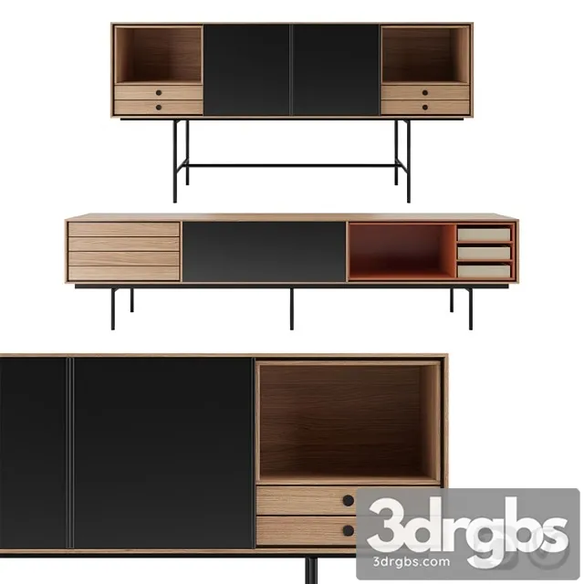 Aura sideboard with adjustable front panel by treku 2 3D Model Download Aura sideboard with adjustable front panel by treku 2 3D Model Download