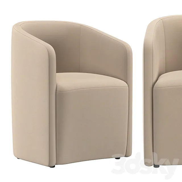 AURELIE BARRELBACK FABRIC ARMCHAIR 3D Model AURELIE BARRELBACK FABRIC ARMCHAIR 3D Model