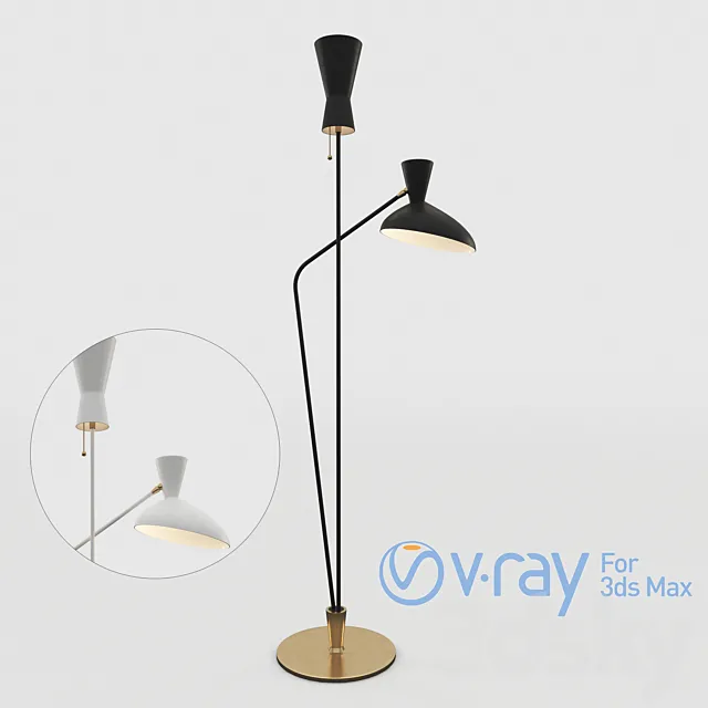 Austen Large Dual Function Floor Lamp 3DModel Austen Large Dual Function Floor Lamp 3DModel