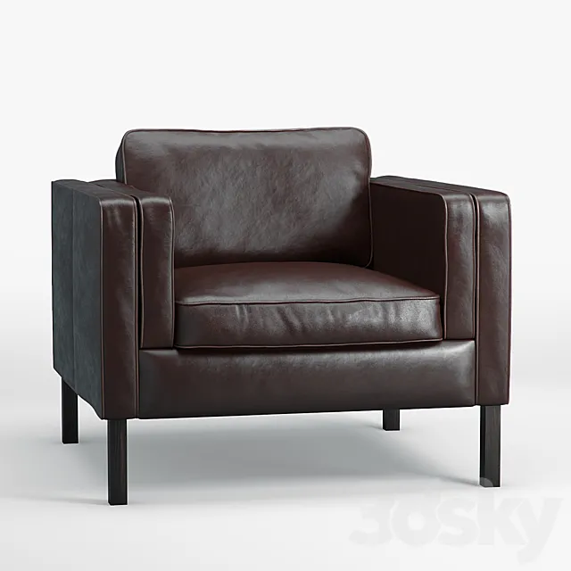 Austin Leather Armchair 3D Model Austin Leather Armchair 3D Model