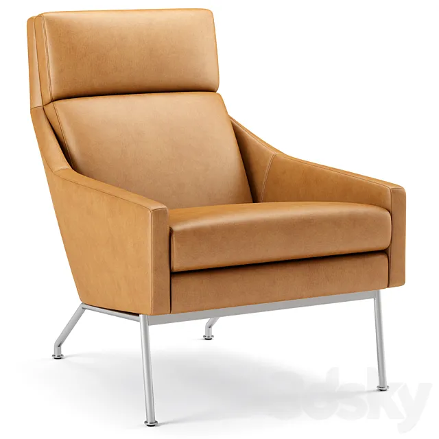 Austin Leather Armchair westelm 3D Model