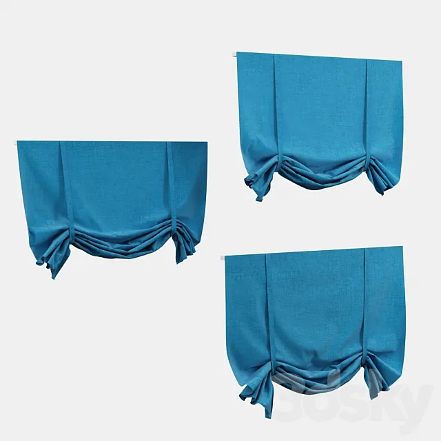 Austrian curtain (blue) 3DModel Austrian curtain (blue) 3DModel