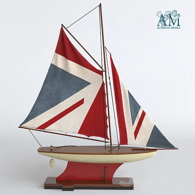 Authentic Models British Navy Union Jack Flag Pond Yacht 3D Model Authentic Models British Navy Union Jack Flag Pond Yacht 3D Model
